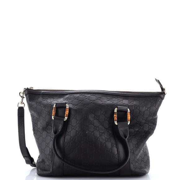 Gucci Medium Bamboo Bar Tote Leather with Guccissima Detail - Picture 1 of 7